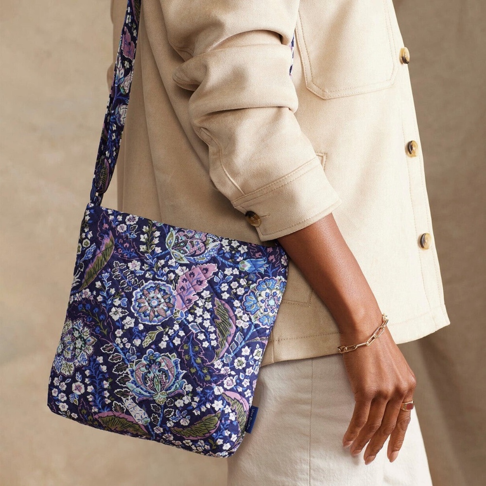 New Vera Bradley VB Basics North South Crossbody Bag in Versailles Navy